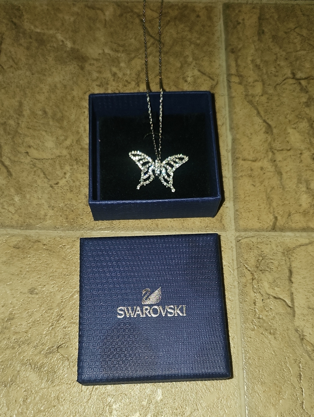 Swarovski Clear Crystal Butterfly Pendant Necklace